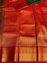 Green and red silk saree- PSSR22