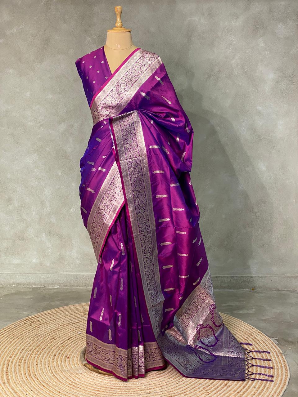 Purple banarasi saree- PSBb