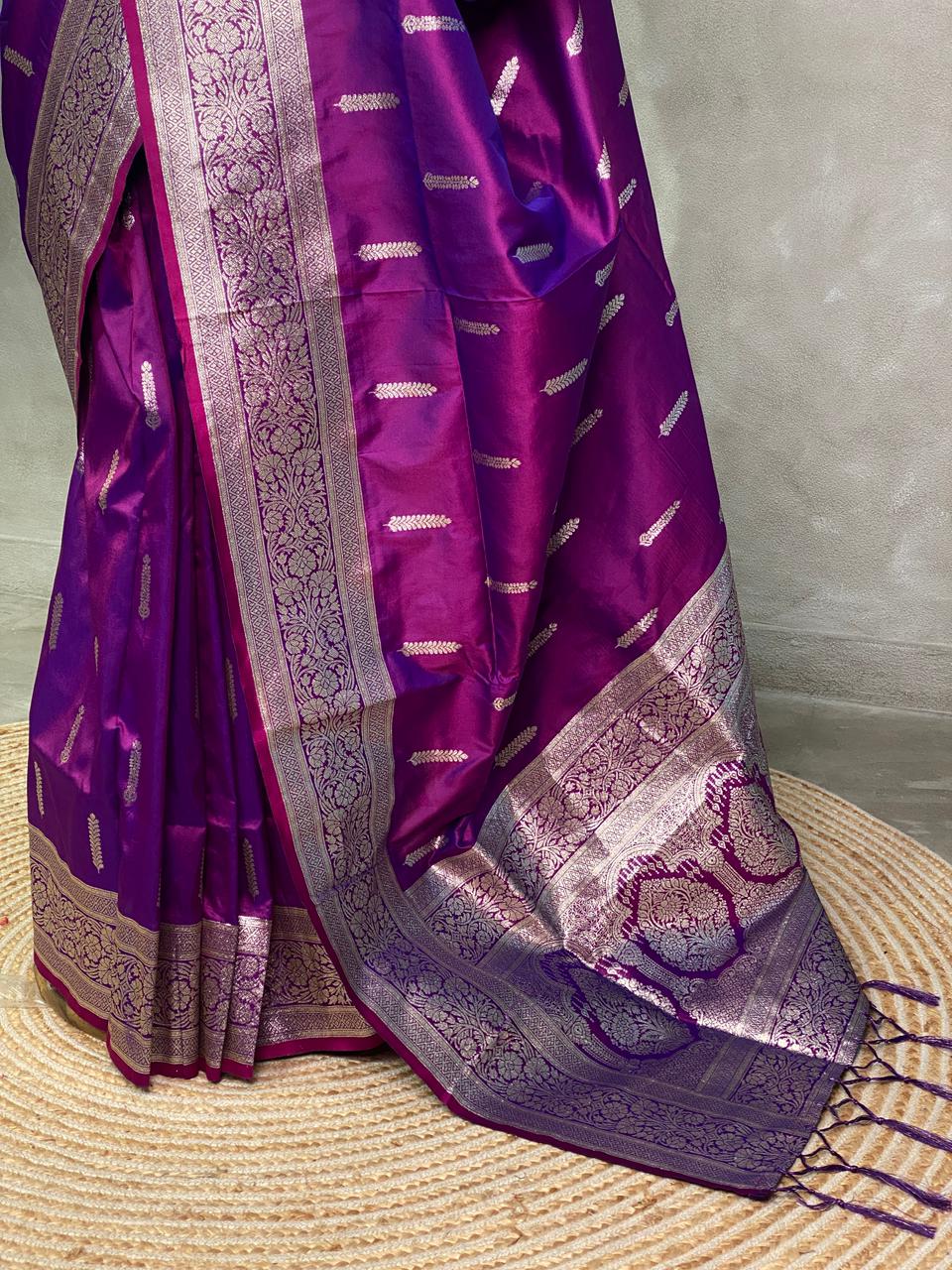 Purple banarasi saree- PSBb