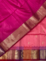 Lotus pink semi tusser Saree -PST5