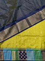 Parrot Green semi tusser Saree -PST6
