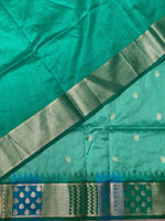 Turquoise Blue semi tusser Saree -PST8