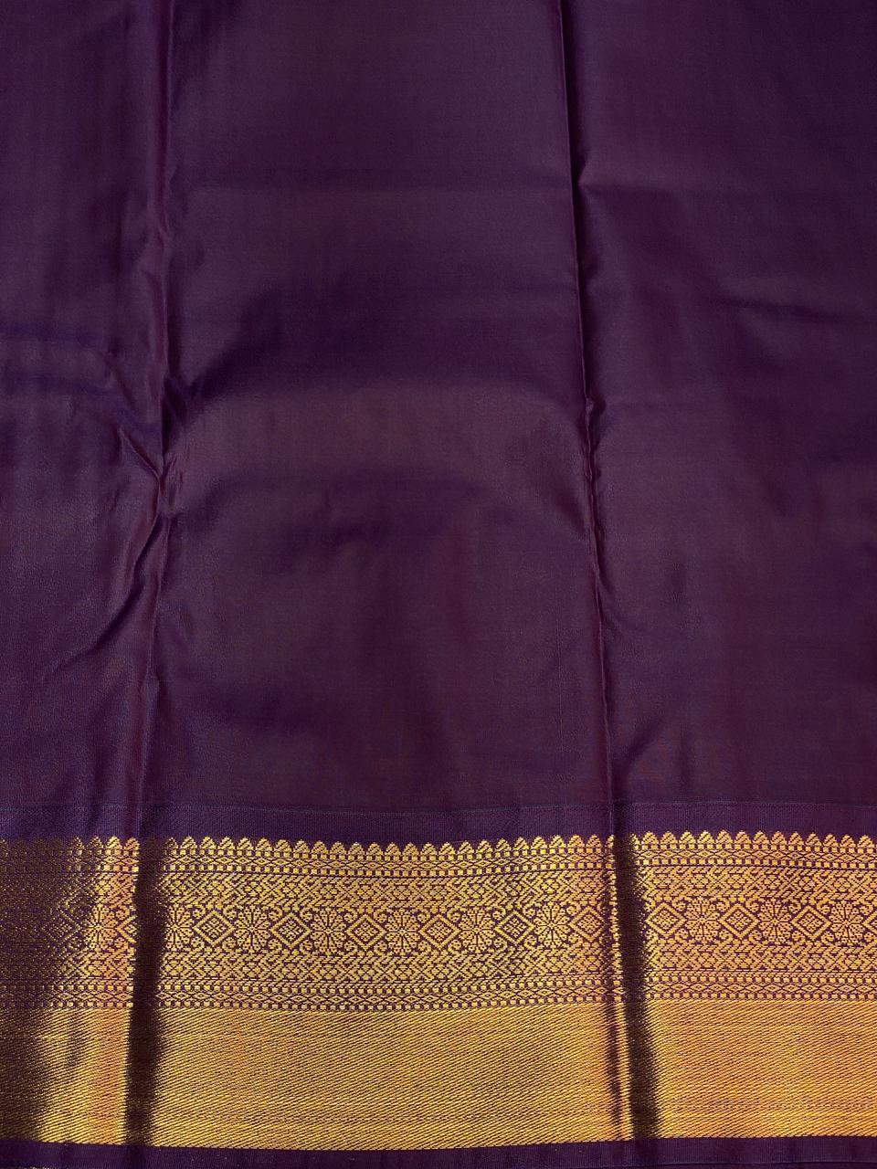 Yellow and purple silk saree- PSSR27