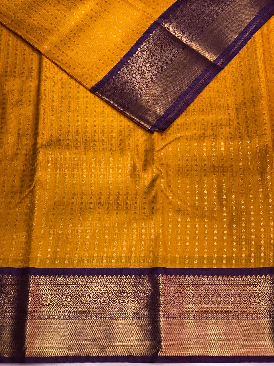 Yellow and purple silk saree- PSSR27