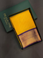 Yellow and purple silk saree- PSSR27
