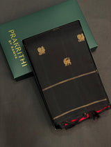 Black and red classic vintage Kanchipuram silk saree- PPSILK57