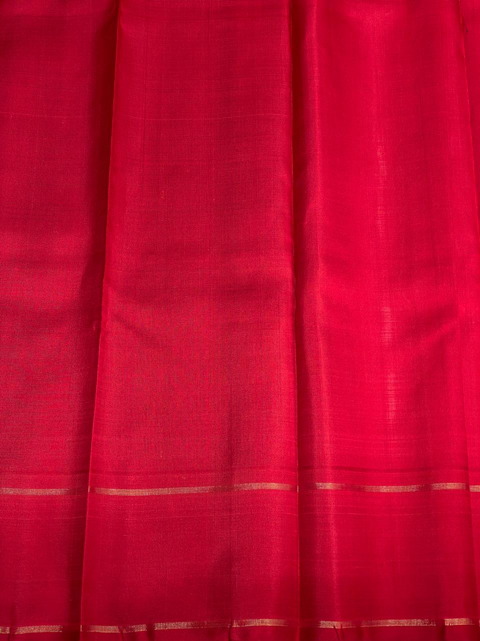 Black and red classic vintage Kanchipuram silk saree- PPSILK57