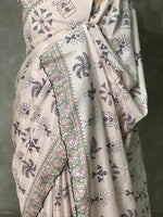 Offwhite semi tusser Saree -PST10