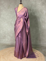 Onion pink semi banarasi Saree -PBL1