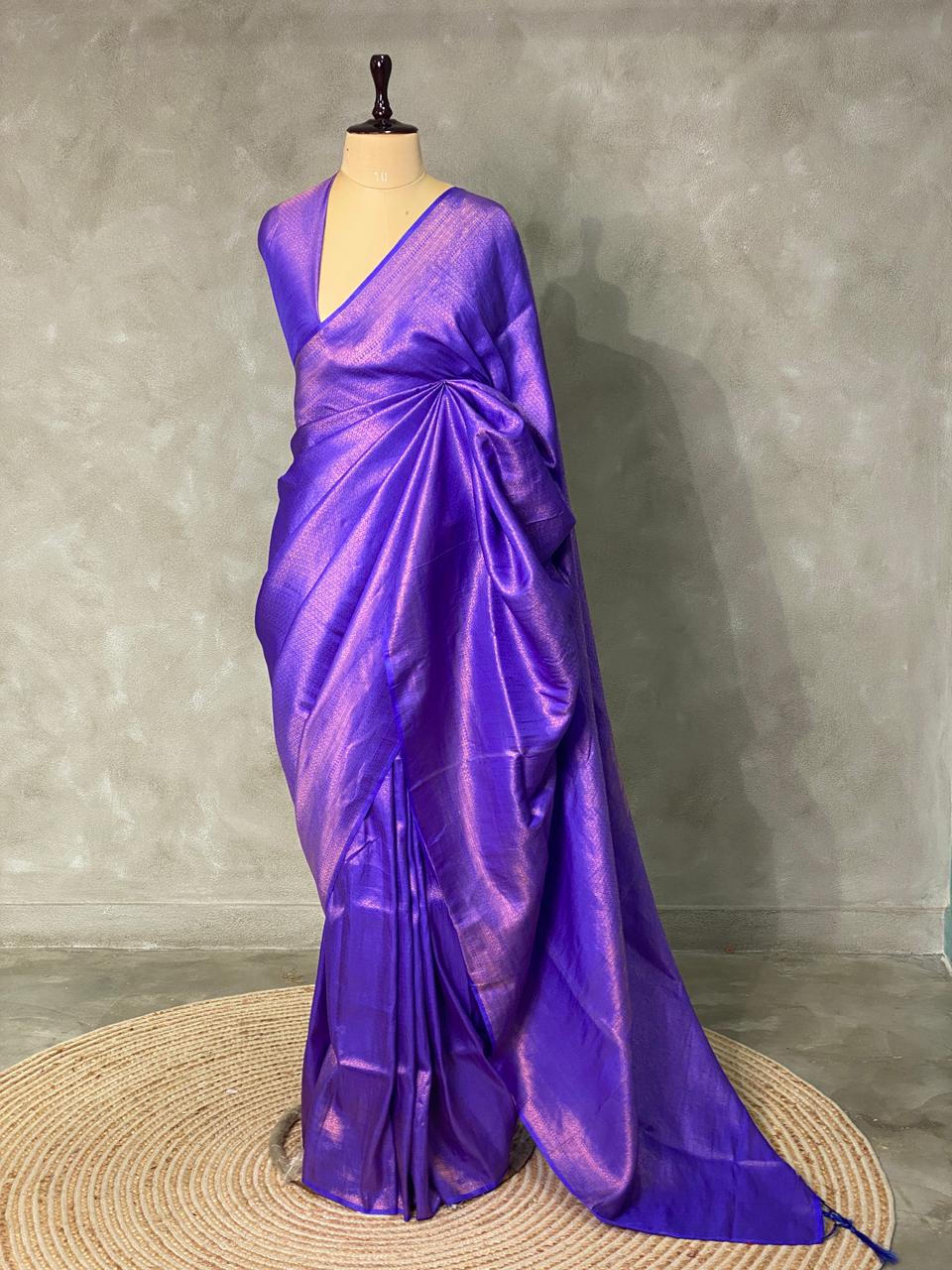 Blue semi banarasi Saree -PBL2