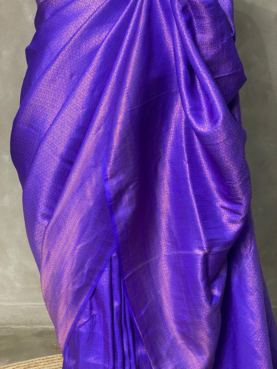 Blue semi banarasi Saree -PBL2