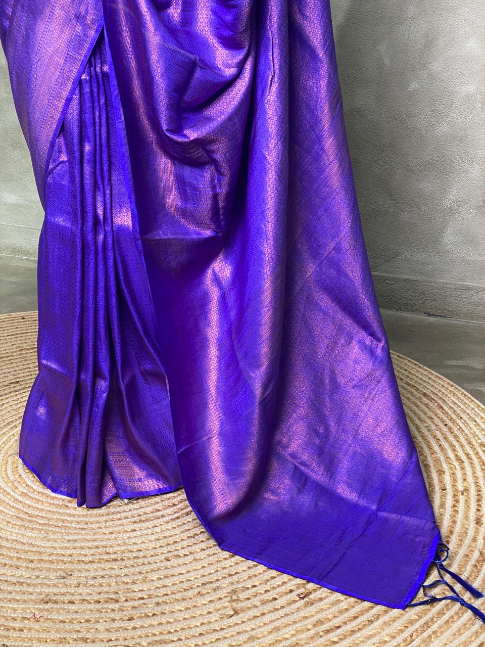 Blue semi banarasi Saree -PBL2