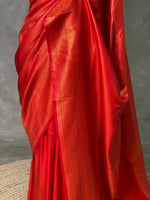 Orange red semi banarasi Saree -PBL4