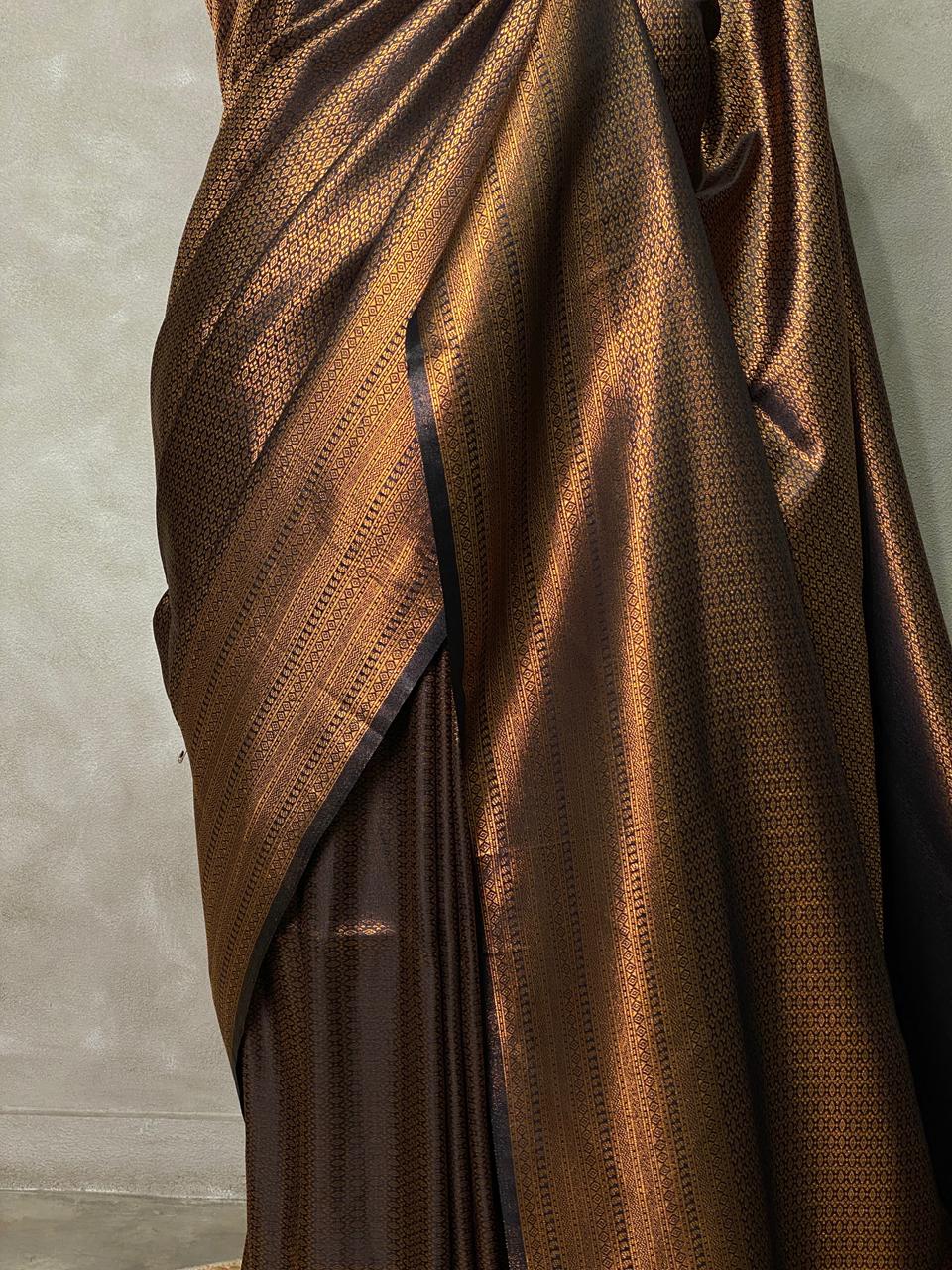 Black semi banarasi Saree -PBL7