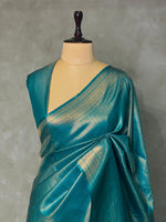 Turqoise blue banarasi Saree -PBL8