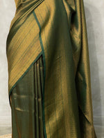 Dark green banarasi Saree -PBL9