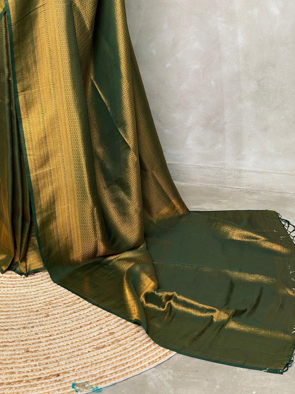 Dark green banarasi Saree -PBL9
