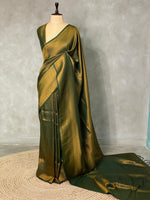Dark green banarasi Saree -PBL9