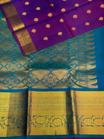 Dark Purple and blue Pure Kanchipuram silk saree- PPSILK64