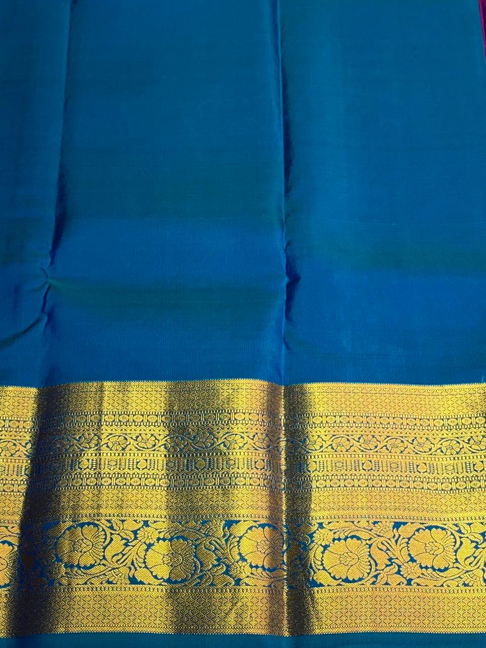 Dark Purple and blue Pure Kanchipuram silk saree- PPSILK64