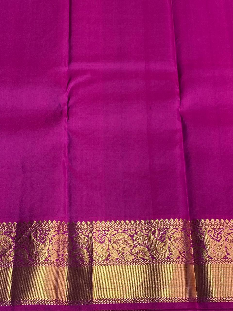 Violet and magenta Pure Kanchipuram silk saree- PPSILK65
