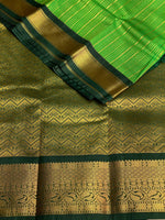 Parrot Green and dark green silk saree- PSSR29