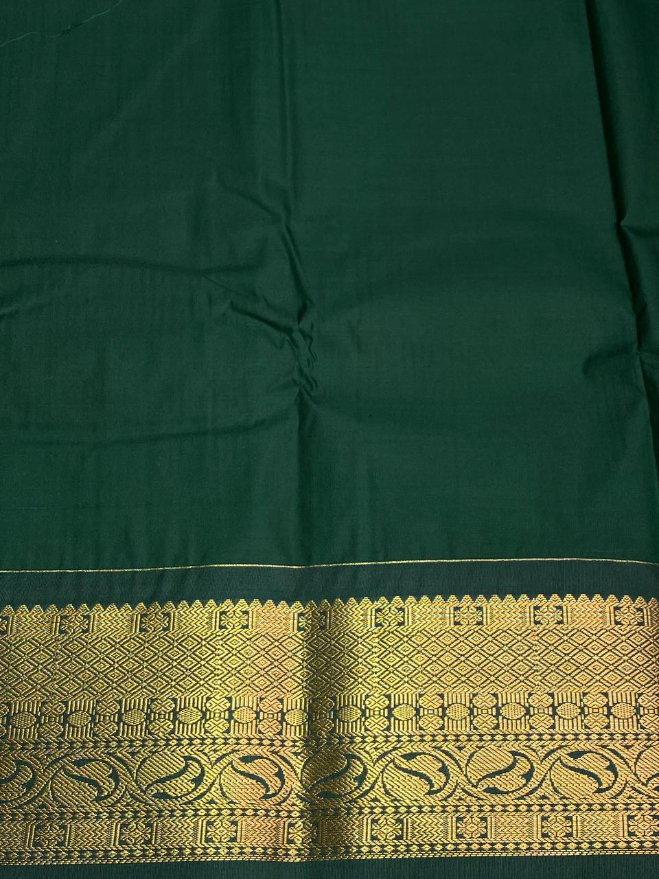 Parrot Green and dark green silk saree- PSSR29