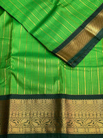 Parrot Green and dark green silk saree- PSSR29