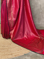 Rani pink Semi katan Banarasi silksaree - PSB07f