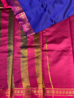 Blue and Purple soft silk saree - PSSA1
