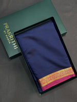 Navy Blue and Purple soft silk saree - PSSA2