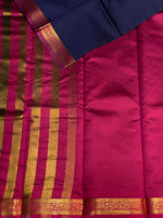 Navy Blue and Purple soft silk saree - PSSA2