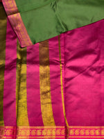 Olive Green and Magenta soft silk saree - PSSA9
