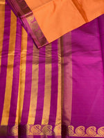 Peach and Magenta soft silk saree - PSSA10