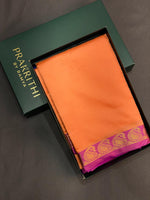 Peach and Magenta soft silk saree - PSSA10