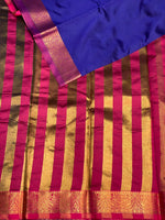 Royal Blue and Magenta soft silk saree - PSSA12