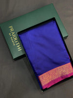 Royal Blue and Magenta soft silk saree - PSSA12