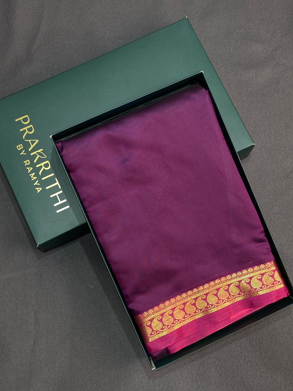 Wine and Magenta soft silk saree - PSSA14