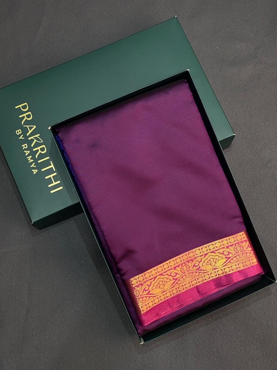 Wine and Magenta soft silk saree - PSSA17