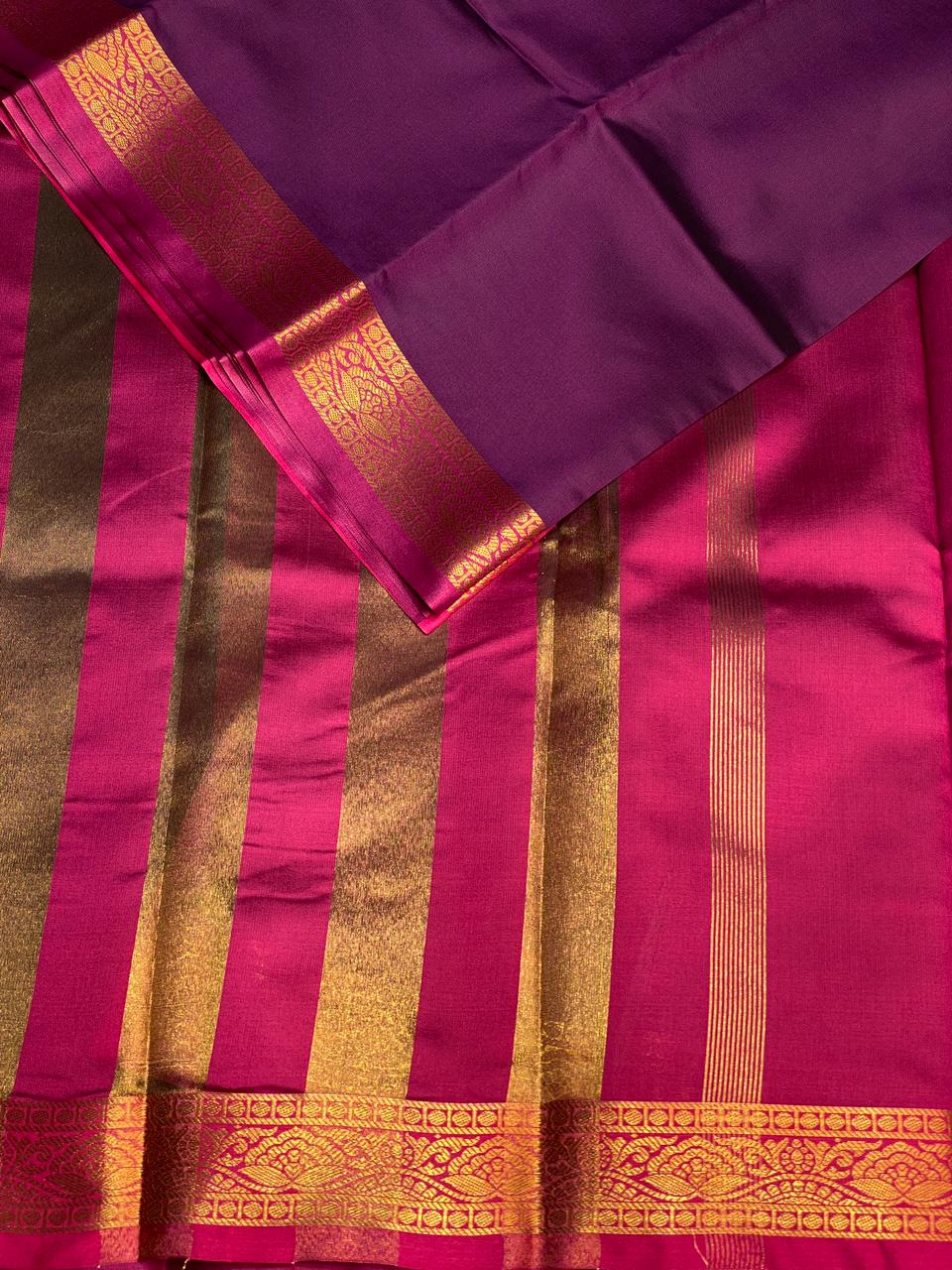 Wine and Magenta soft silk saree - PSSA17