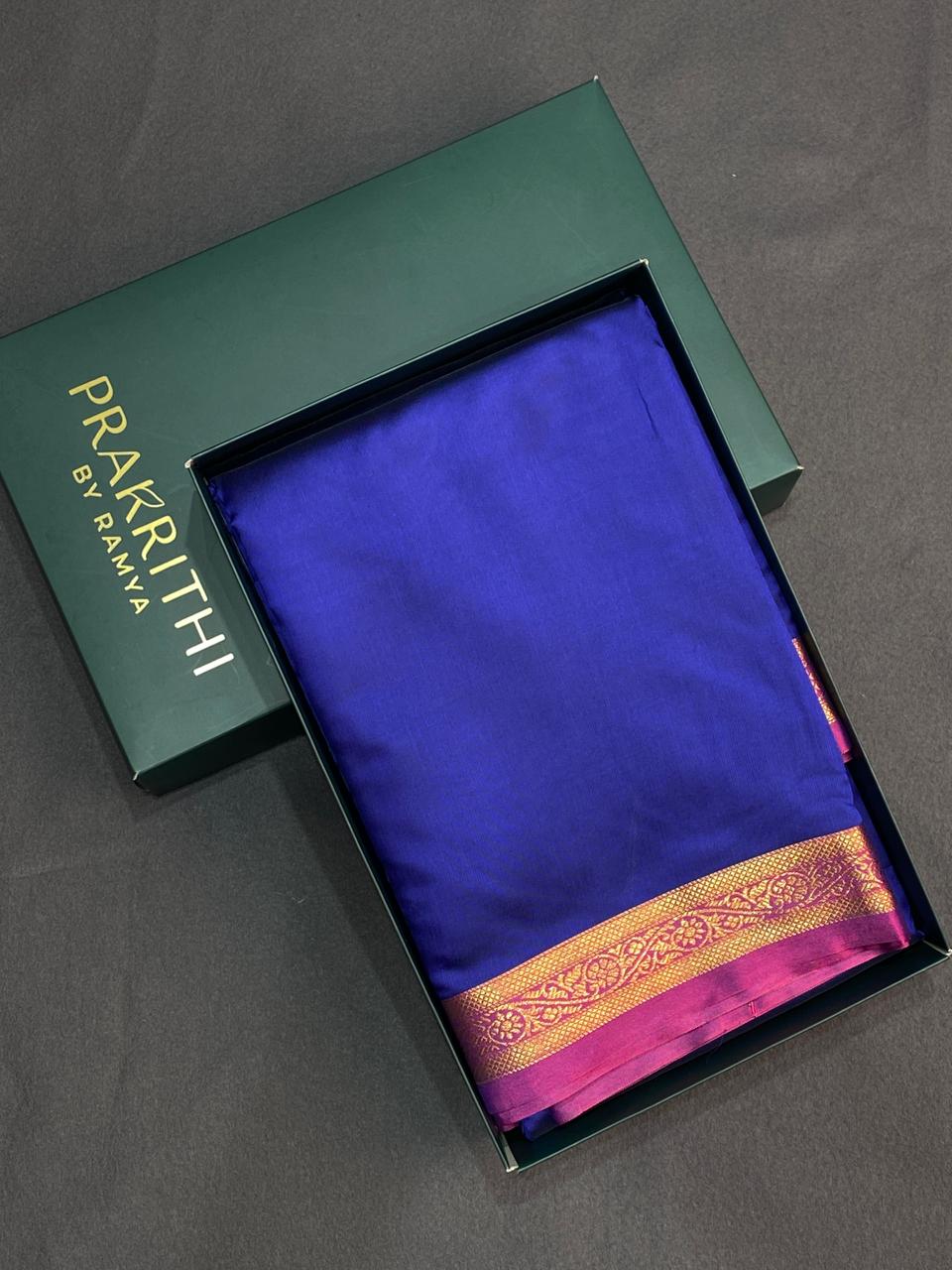 Royal Blue and Magenta soft silk saree - PSSA18