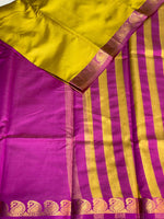 Olive Green and Magenta soft silk saree - PSSA23