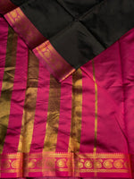 Black and Magenta soft silk saree - PSSA27