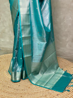Blue pure Tissue Banarasi silk saree - PSB0I