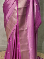 Lilac Pink Pink pure Tissue Banarasi silk saree - PSB0H