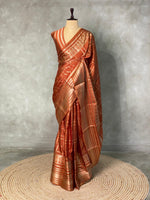 Copper brown Banarasi silk saree - PBSFF
