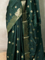 Dark Green Banarasi silk saree - PBSFC