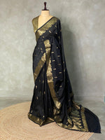 Black Banarasi silk saree - PBSFB