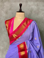 Lavender and Rani pink Chanderi saree- PCS05L