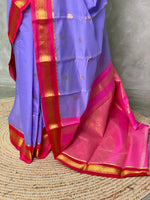 Lavender and Rani pink Chanderi saree- PCS05L